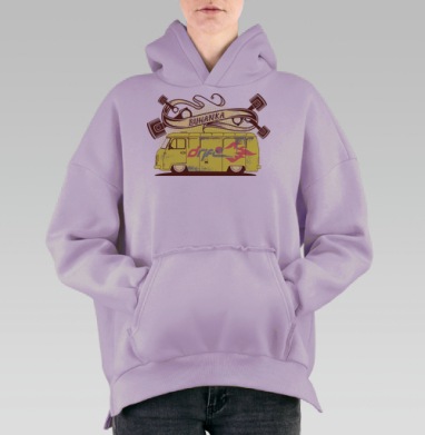 Стикер «БУХАНКА Drift» в ретро-стиле с гранжевым эффектом, Hoodie Oversize Fiolet, утепленная