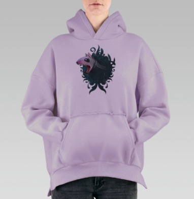 БУЛЬ, Hoodie Oversize Fiolet, утепленная
