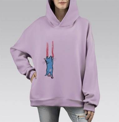 Царапка, Hoodie Mono Fiolet, оверсайз, утепленная