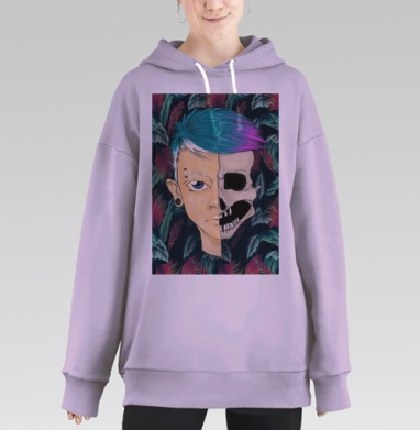 Портрет жизни и смерти в современном стиле, Hoodie Long Oversize Fiolet