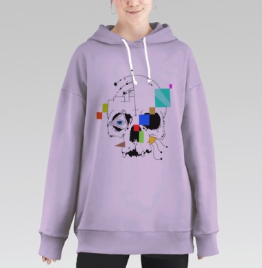 Череп, Hoodie Long Oversize Fiolet