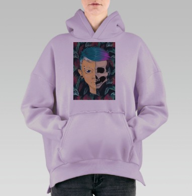Портрет жизни и смерти в современном стиле, Hoodie Oversize Fiolet, утепленная