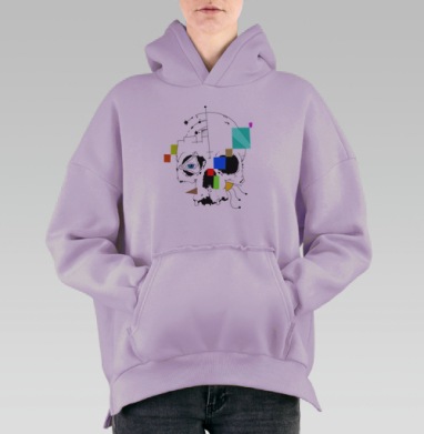 Череп, Hoodie Oversize Fiolet, утепленная