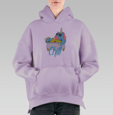 Chill / Чилл, Hoodie Oversize Fiolet, утепленная