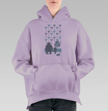 День рождения, Hoodie Oversize Fiolet, утепленная