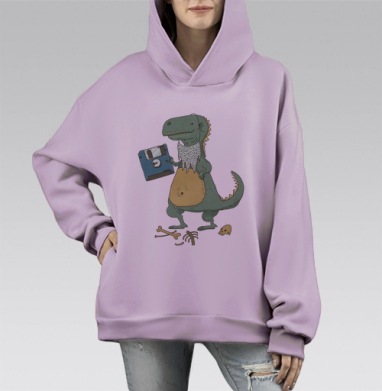 Dino, Hoodie Mono Fiolet, оверсайз, утепленная