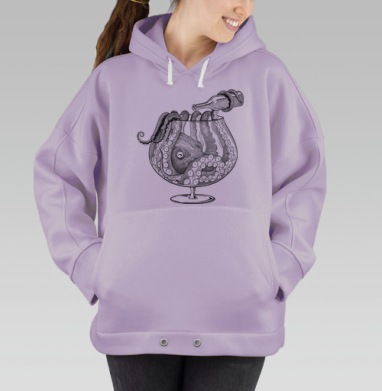 Осьминог в бокале: сюрреализм и ирония, Hoodie Oversize Fiolet