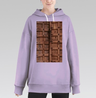 DoorsWoodSingleOld0011_L, Hoodie Long Oversize Fiolet