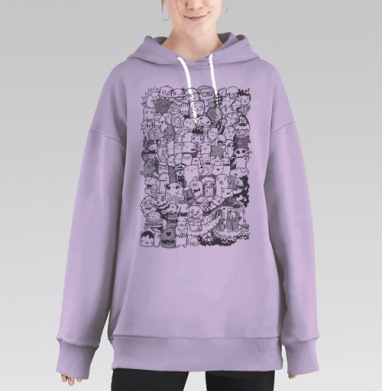 Дудл арт, Hoodie Long Oversize Fiolet