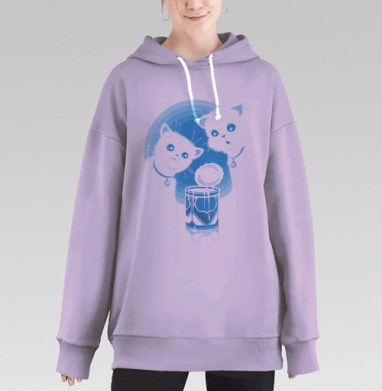 ДВА КОТЁНКА И СГУЩЁНКА, Hoodie Long Oversize Fiolet