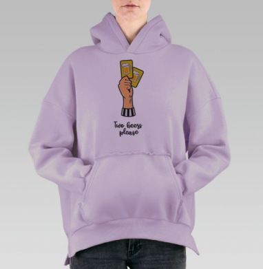 Футбольный судья с пивными карточками, Hoodie Oversize Fiolet, утепленная