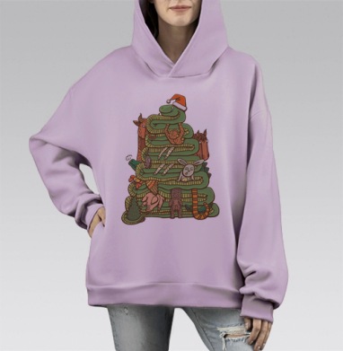 Ёлка, Hoodie Mono Fiolet, оверсайз, утепленная