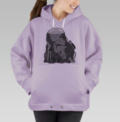 Эмбрион в футуристической капсуле, Hoodie Oversize Fiolet