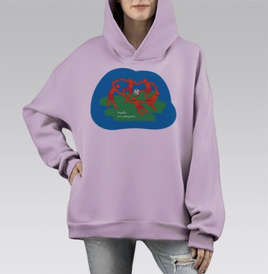Футбол как искусство: динамическое стилевое изображение, Hoodie Mono Fiolet, оверсайз, утепленная