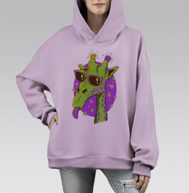 Жирафео, Hoodie Mono Fiolet, оверсайз, утепленная