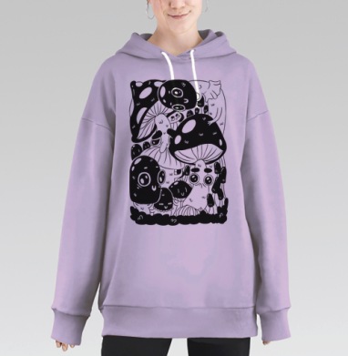 Глазастые грибы, Hoodie Long Oversize Fiolet