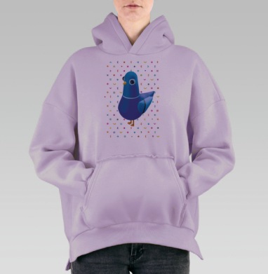 Голубь Василий, Hoodie Oversize Fiolet, утепленная