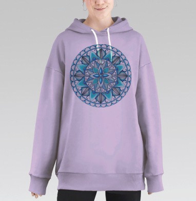 Голубая мандала, Hoodie Long Oversize Fiolet