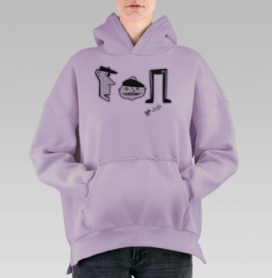 Гоп, Hoodie Oversize Fiolet, утепленная