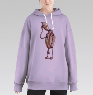 Грустный робот, Hoodie Long Oversize Fiolet