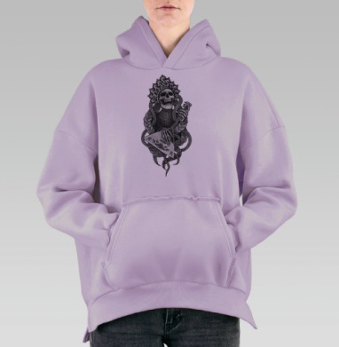 Игра на балалайке, Hoodie Oversize Fiolet, утепленная