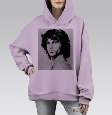 Jim_Morrison_Pardon_Bati, Hoodie Mono Fiolet, оверсайз, утепленная