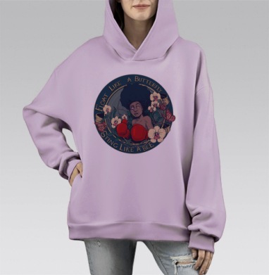 Кассиус, Hoodie Mono Fiolet, оверсайз, утепленная