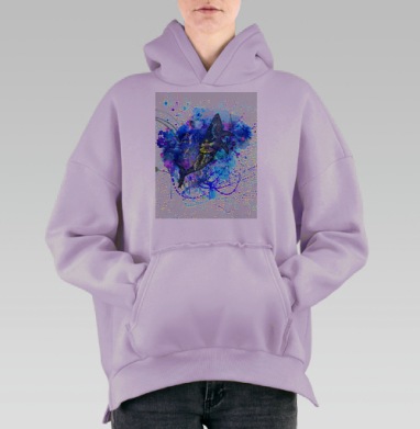 Кит и маяк, Hoodie Oversize Fiolet, утепленная