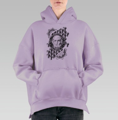 Космический мужик, Hoodie Oversize Fiolet, утепленная
