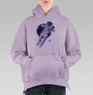 Космическое селфи, Hoodie Oversize Fiolet, утепленная