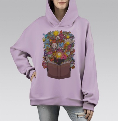 Кот ученый, Hoodie Mono Fiolet, оверсайз, утепленная