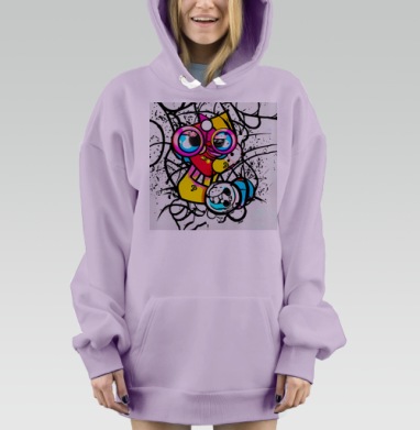 Крейзи Дудл, Hoodie Mjhigh Dig Mel, Fiolet, утепленная