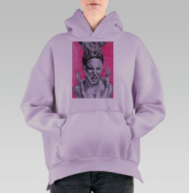 Крик ярости, Hoodie Oversize Fiolet, утепленная