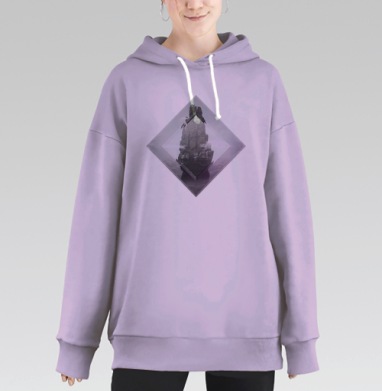 Сюрреалистическое слияние природы и геометрии, Hoodie Long Oversize Fiolet