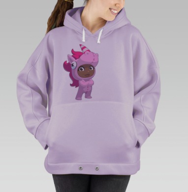 Мягкий детский костюм Единорога в розовых тонах, Hoodie Oversize Fiolet