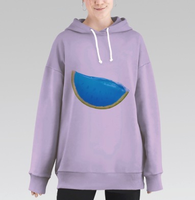 Сюрреалистичный арбуз с океанской свежестью, Hoodie Long Oversize Fiolet