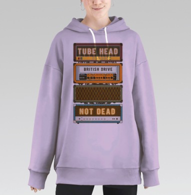 Винтажные гитарные усилители в ретро стиле, Hoodie Long Oversize Fiolet