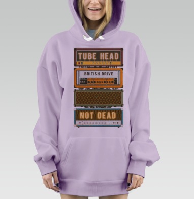 Винтажные гитарные усилители в ретро стиле, Hoodie Mjhigh Dig Mel, Fiolet, утепленная