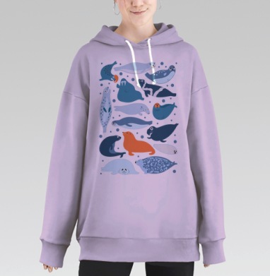 Ластоногие, Hoodie Long Oversize Fiolet