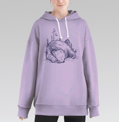 Лесная опушка, Hoodie Long Oversize Fiolet