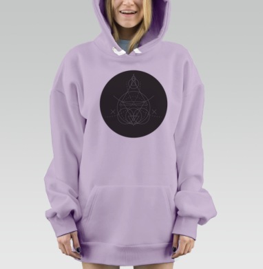 Линейная геометрия, Hoodie Mjhigh Dig Mel, Fiolet, утепленная