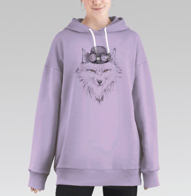 Лис, Hoodie Long Oversize Fiolet