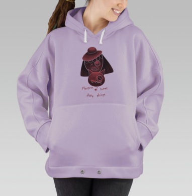 Мастера милых тёмных кукол в красно-серых тонах, Hoodie Oversize Fiolet