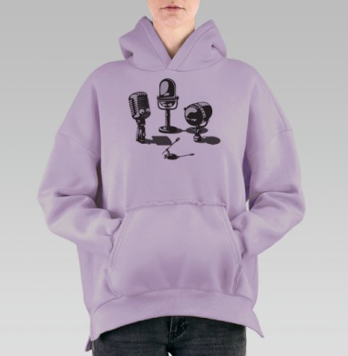 Microphones, Hoodie Oversize Fiolet, утепленная