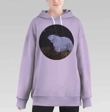 Мишка, Hoodie Long Oversize Fiolet