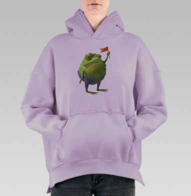 Мистер Жаба, Hoodie Oversize Fiolet, утепленная
