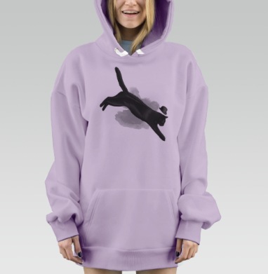 Мистер Кот, Hoodie Mjhigh Dig Mel, Fiolet, утепленная
