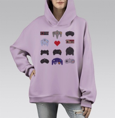 МОЕ ДЕТСТВО, Hoodie Mono Fiolet, оверсайз, утепленная