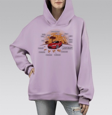 MX-5, Hoodie Mono Fiolet, оверсайз, утепленная