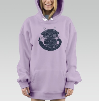 Не кипешуй, Hoodie Mjhigh Dig Mel, Fiolet, утепленная